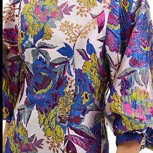 NWT SELECTED FEMME Jonnie Balloon-Sleeve Floral Jacquard Dress